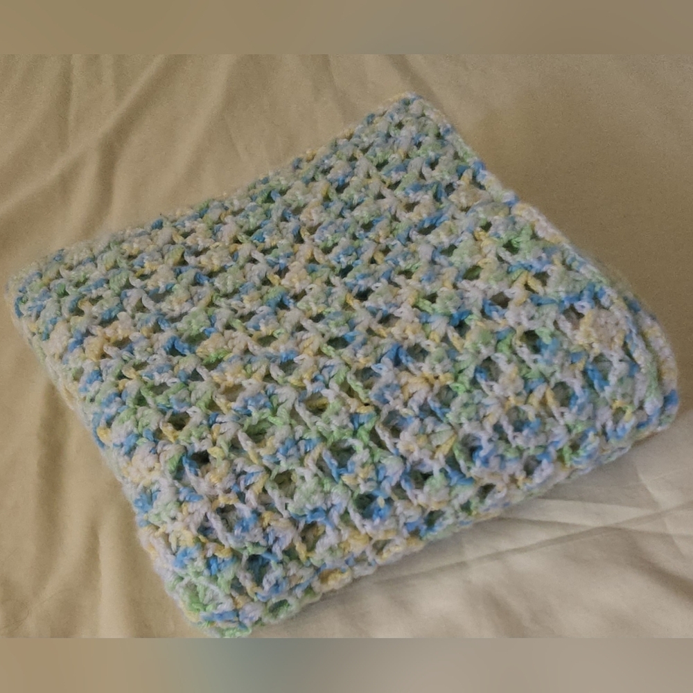 Handcrafted Multicolor Crochet Blanket Handmade Crochet 44 in x 44 in